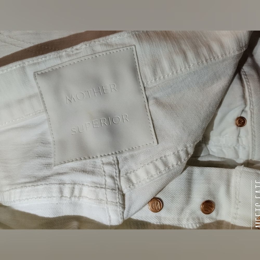 MOTHER Superior Tripper Knicker Chew Almost Innocent White Cropped Capris Sz 14